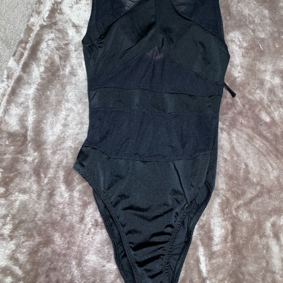 Black bartending one pierce bodysuit with mesh - Picture 3 of 3